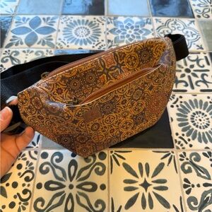 Cork Geometric Belt Bag